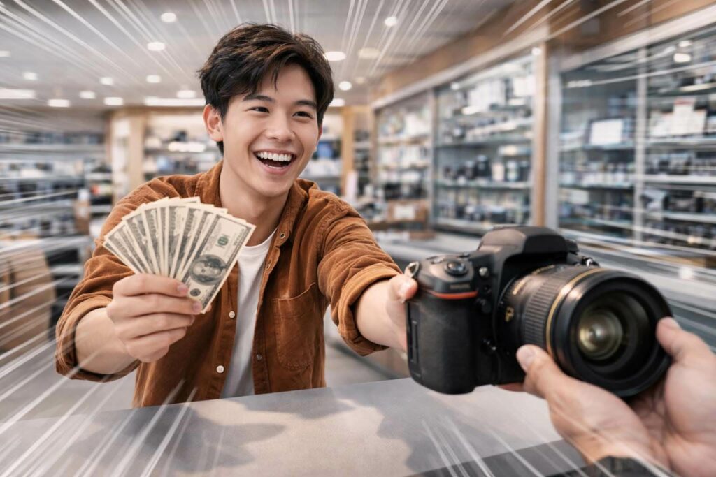 台中賣相機快速變現現場展示 / Fast cash transaction for selling camera in Taichung.